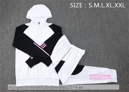 Nuevo Conjunto Completo Chaqueta Con Capucha Juventus 23/24 Blanco Negro Rosa Baratas